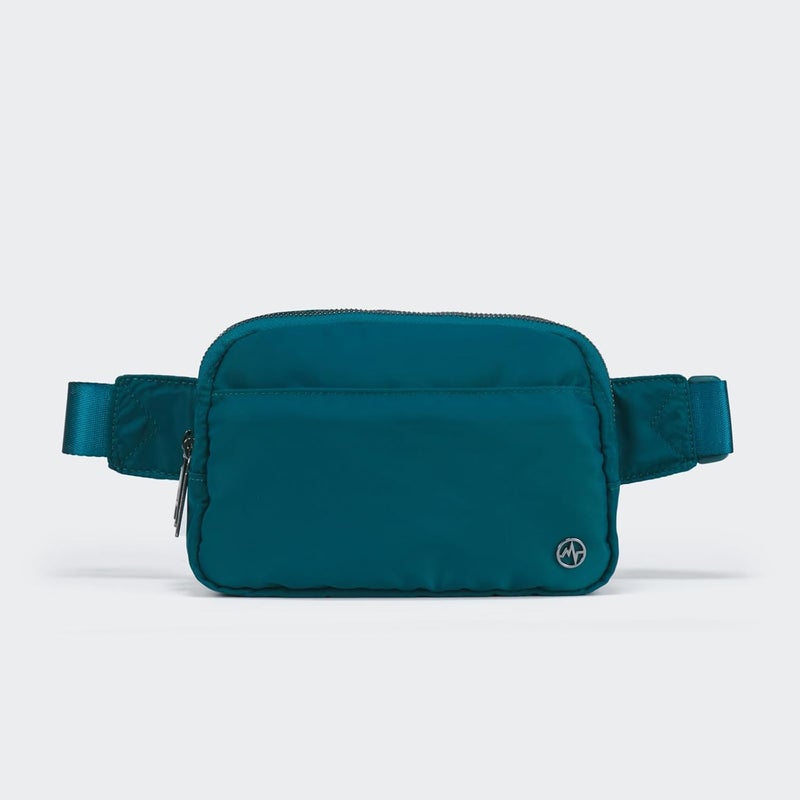 Pander Everywhere Belt Bag for Women, 5 Zipper Pockets Nylon Crossbody Fanny Pack Purse (Teal Blue) - Image 3